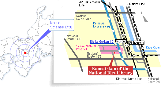 The map of the Kansai-kan's location