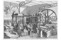 "The Illustrated London News"印刷中の輪転機 標準画像を開く