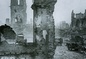 Ruined Ypres, Belgium after the World War I Taisho period. From (Document Showa Vol.1)