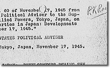 Political Parties in Japan: Developments during the Week Ending 17 November 1945