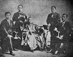 Major figures of the Iwakura Mission. From Mezurashii Shashin