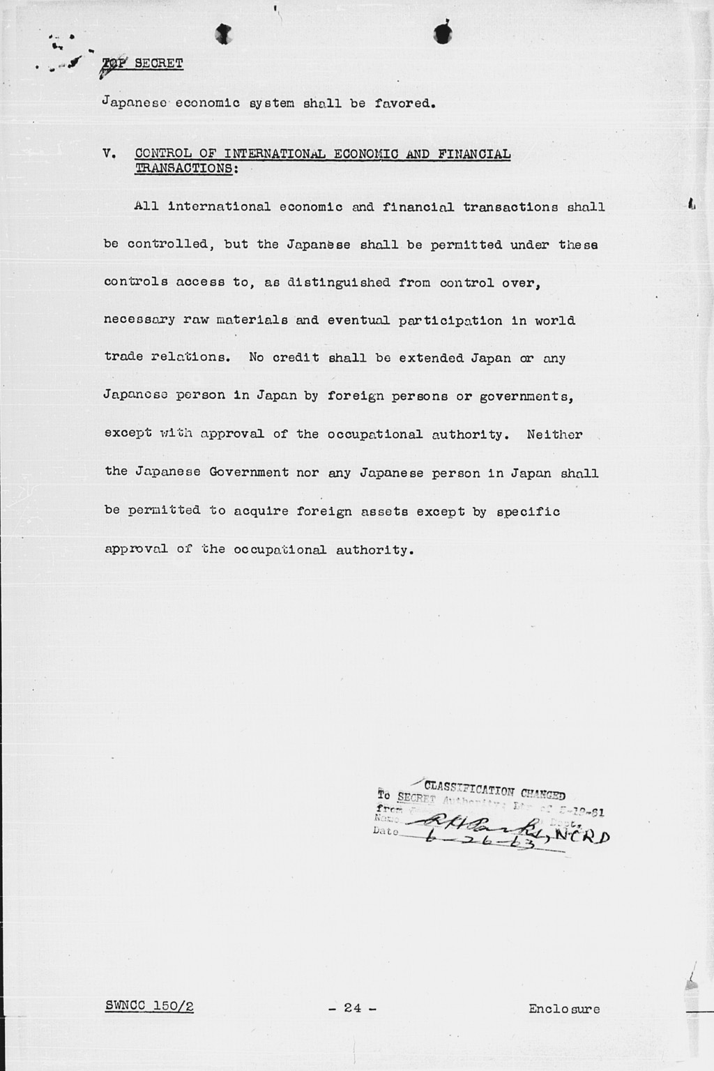 [United States Initial Post-Defeat Policy Relating to Japan (SWNCC150/2)](Larger image)