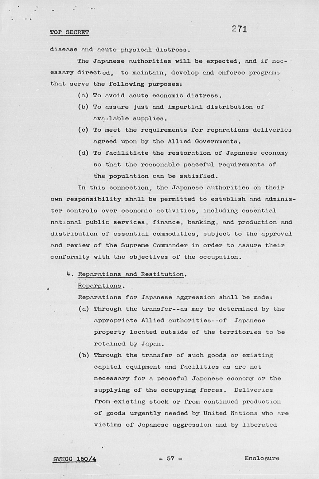 [United States Initial Post-Surrender Policy for Japan (SWNCC150/4)](Larger image)