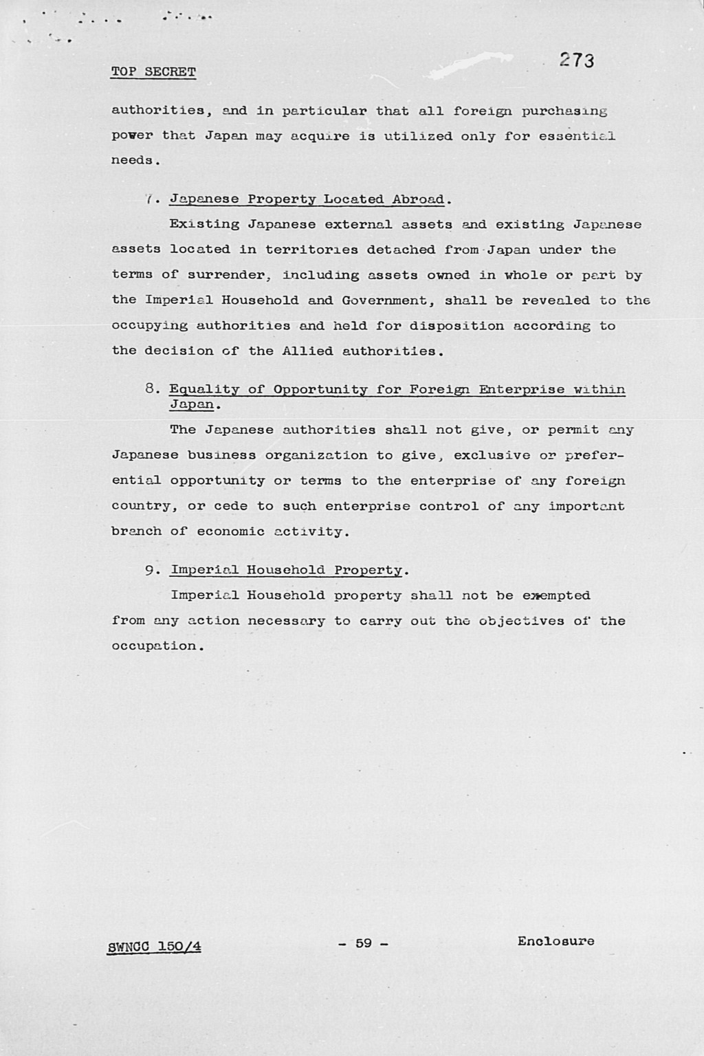 『United States Initial Post-Surrender Policy for Japan  (SWNCC150/4)』(拡大画像)