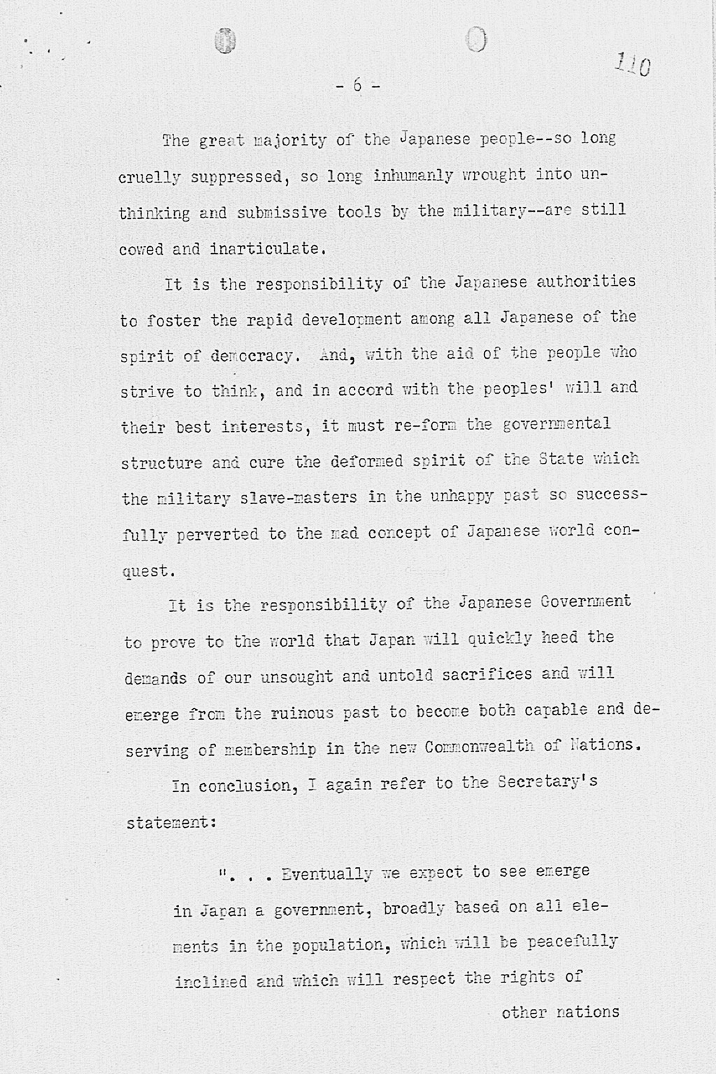 『Letter from George Atcheson Jr. to Dean Acheson, Under Secretary of State dated November 7, 1945.』(拡大画像)