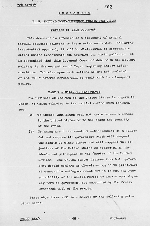 『United States Initial Post-Surrender Policy for Japan  (SWNCC150/4)』(標準画像)