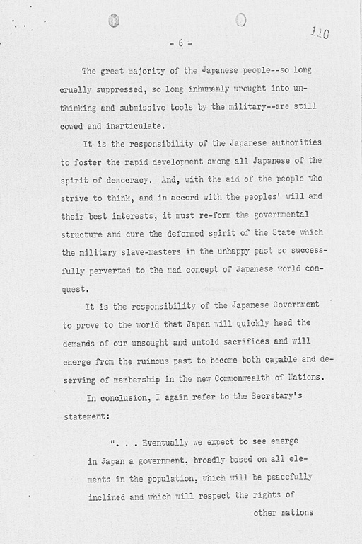 『Letter from George Atcheson Jr. to Dean Acheson, Under Secretary of State dated November 7, 1945.』(標準画像)