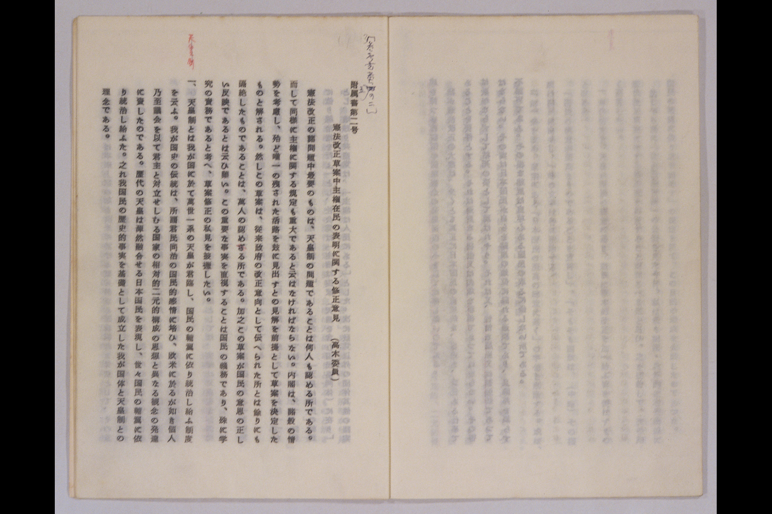 『東京帝国大学憲法研究委員会報告書』(拡大画像)
