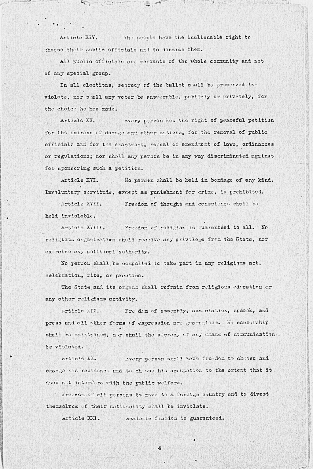 [Max W. Bishop to the Secretary of State, Subject: Japanese Government's Draft Constitution](Larger image)