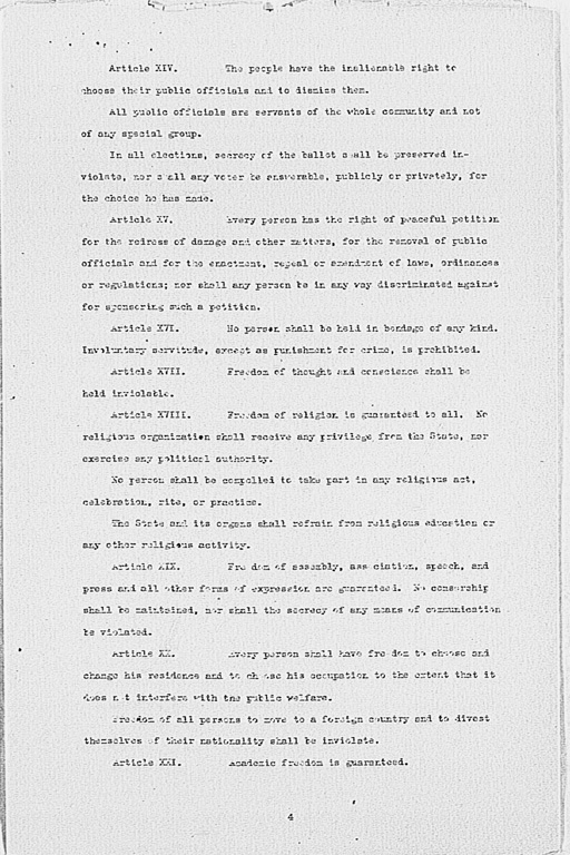 [Max W. Bishop to the Secretary of State, Subject: Japanese Government's Draft Constitution](Regular image)