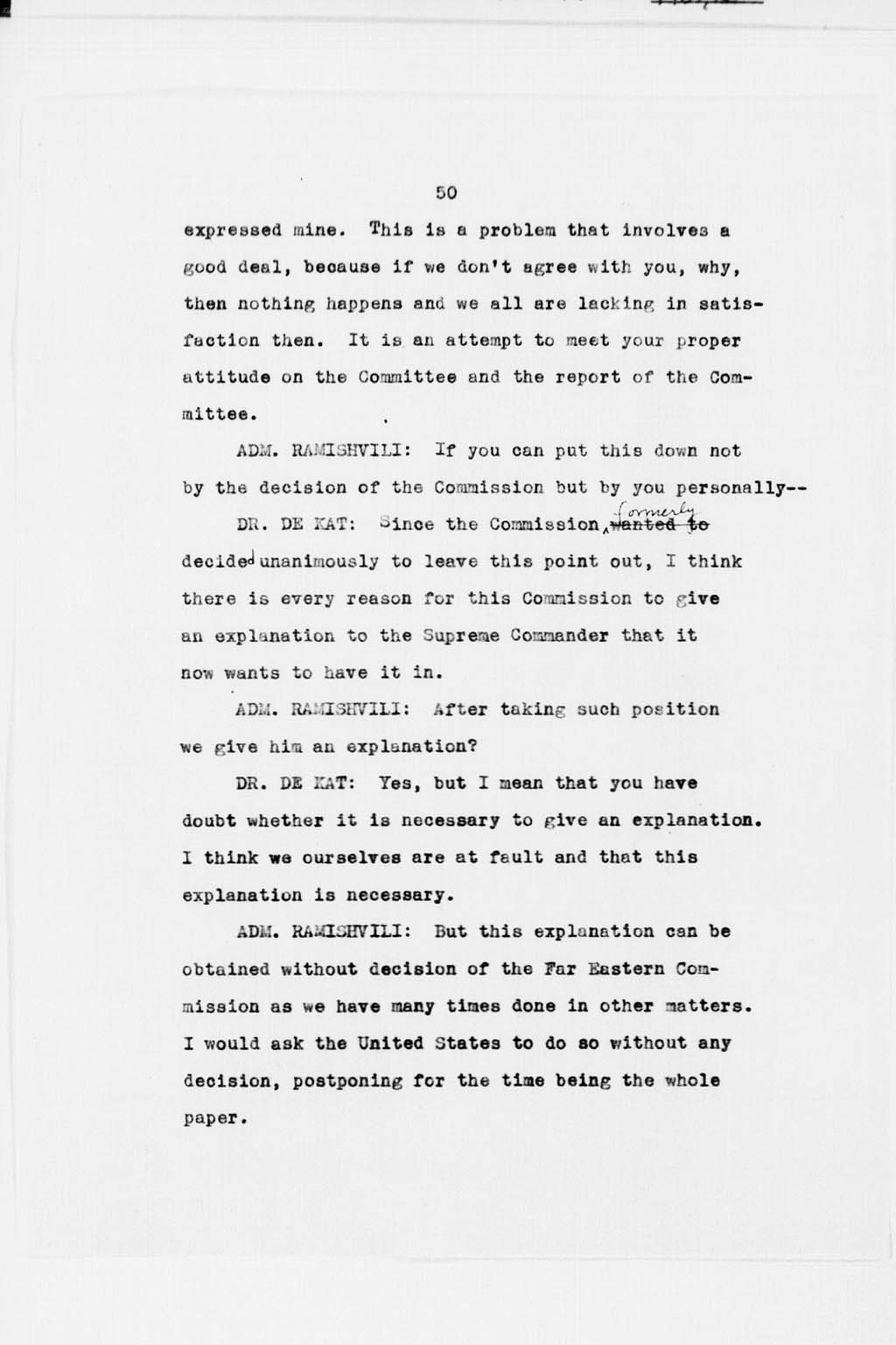 『Transcript of Twenty-Seventh Meeting of the Far Eastern Commission, Held in Main Conference Room, 2516 Massachusetts Avenue, N.W., Saturday, September 21, 1946』(拡大画像)