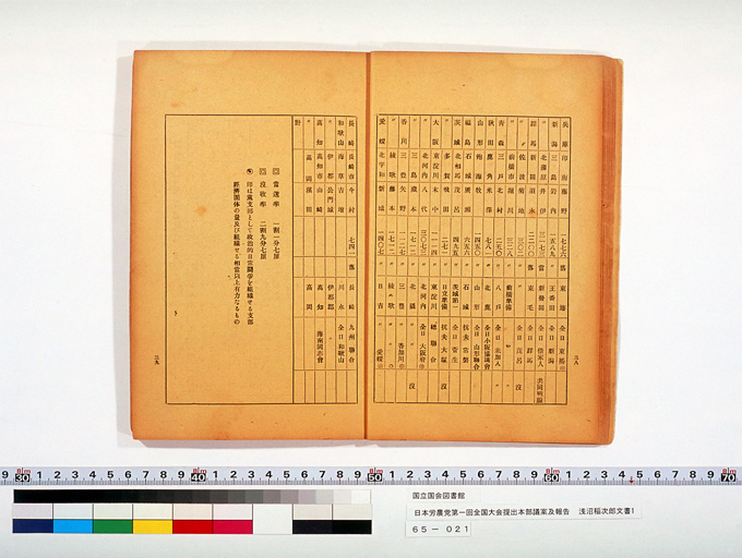 日本労農党第一回全国大会提出本部議案及報告 (標準画像)