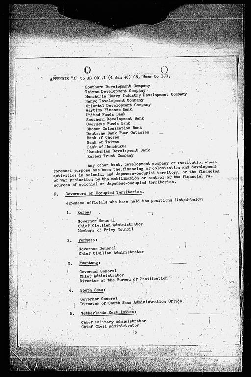 Memorandum for: Imperial Japanese Government. Through: Central Liaison Office, Tokyo. Subject: Removal and Exclusion of Undesirable Personnel from Public Office (preview)
